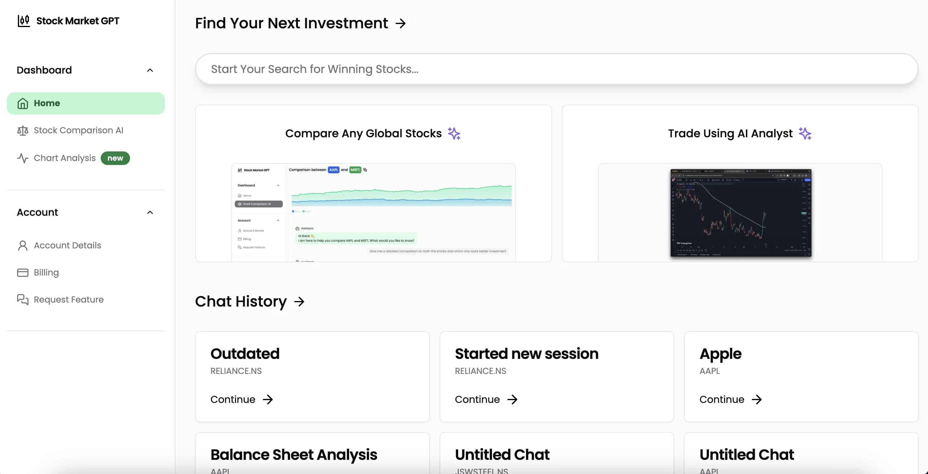 Stock Market GPT Dashboard